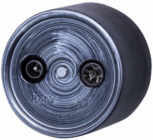 Розетка-ретро TV+R+SAT Оконечная пластик Bironi Лизетта 2-м. серебрянный век фото Розетка-ретро TV+R+SAT Оконечная пластик Bironi Лизетта 2-м. серебрянный век картинка